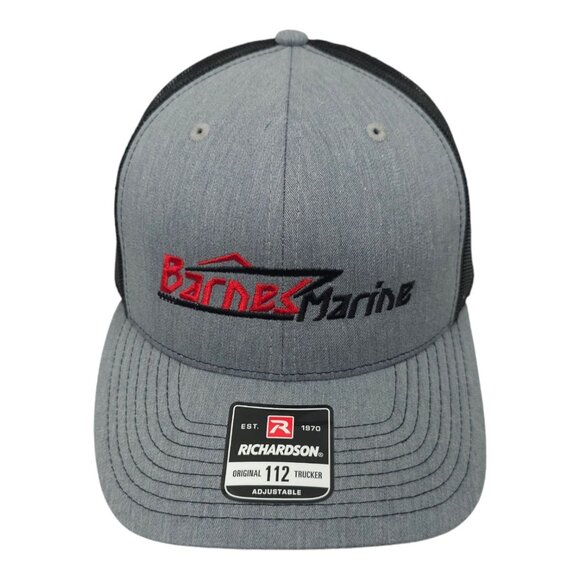 Barnes Marine Embroidered Logo Mesh Snapback Cap Trucker Boating Hat Richardson - Picture 1 of 13
